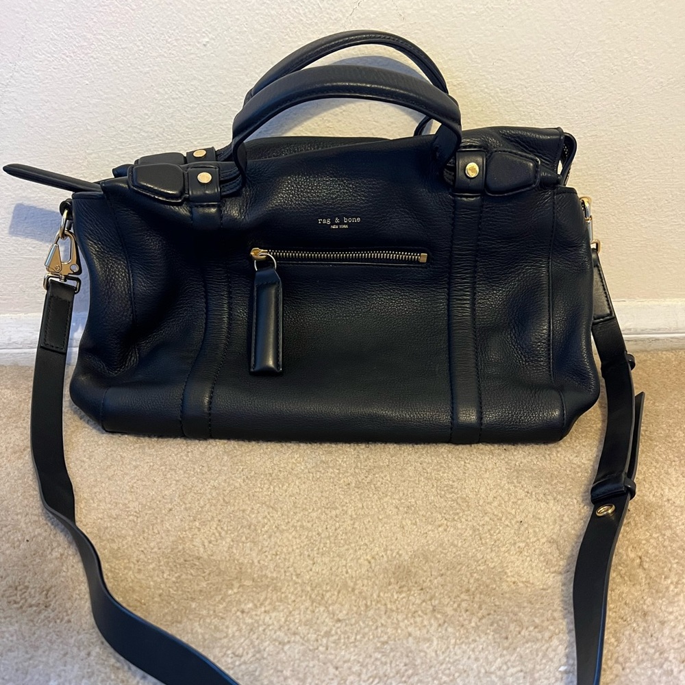 Rag & Bone Aston Black Leather Satchel Crossbody